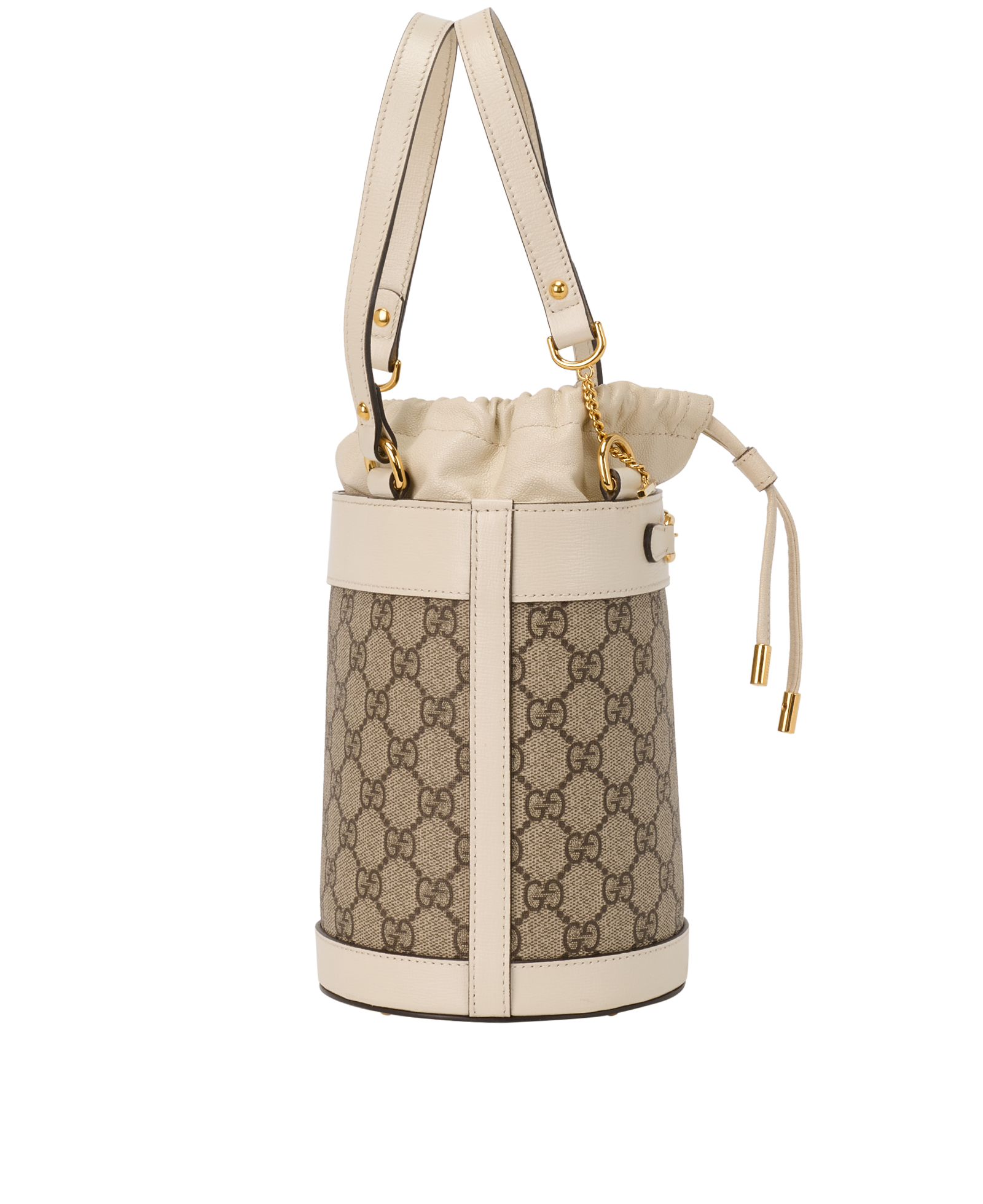 Small Horsebit 1955 Bucket Bag, &pound;750, Handbags, Beige/Cream, Coated Canvas/Leather, Side view